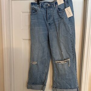 Target Universal Thread NWT wide leg cuff distress jeans size 10